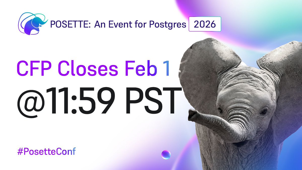 POSETTE: An Event for Postgres 🌟 🎥 #PosetteConf tweet media
