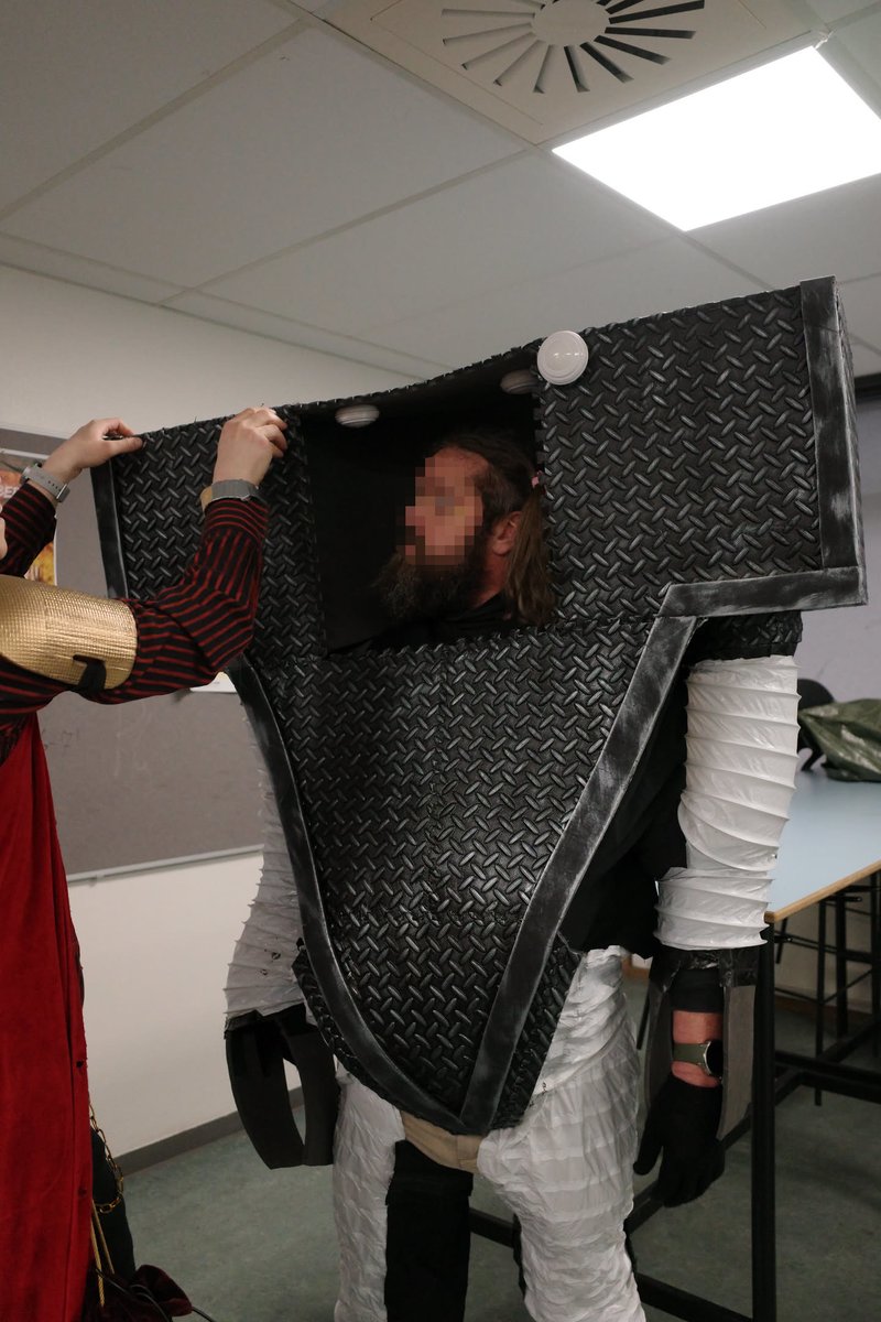 folkdnd's tweet photo. Space Marine getting entombed in his dreadnought? Photo from yesterdays post-ap LARP. https://t.co/re59WsENht