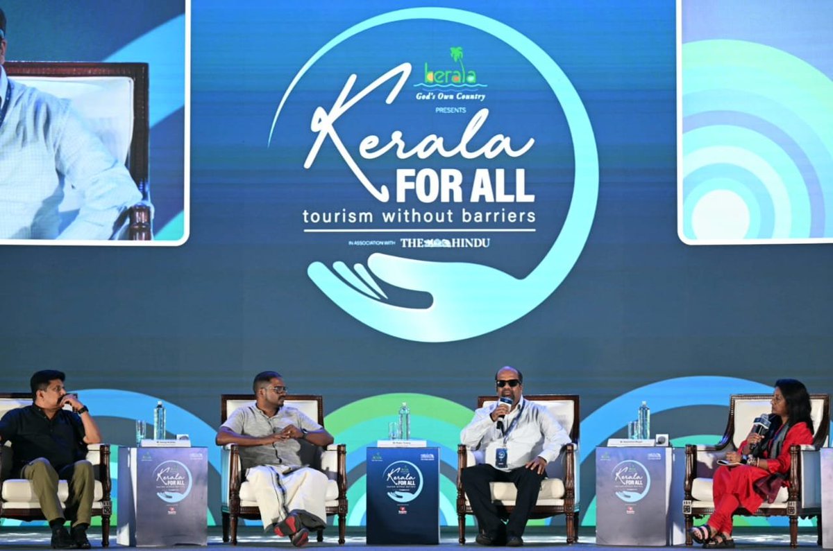 Anoop Ambika, CEO, Kerala Startup Mission; Saidarshan Bhagat, Scientist D, Centre for Development of Advanced Computing (CDAC), Mumbai; and Robin Tommy, Executive Director, Kerala Development and Innovation Strategic Council (K-DISC), Government of Kerala, speak with Soma Basu