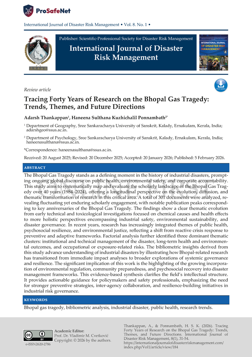 International Journal of Disaster Risk Management tweet media
