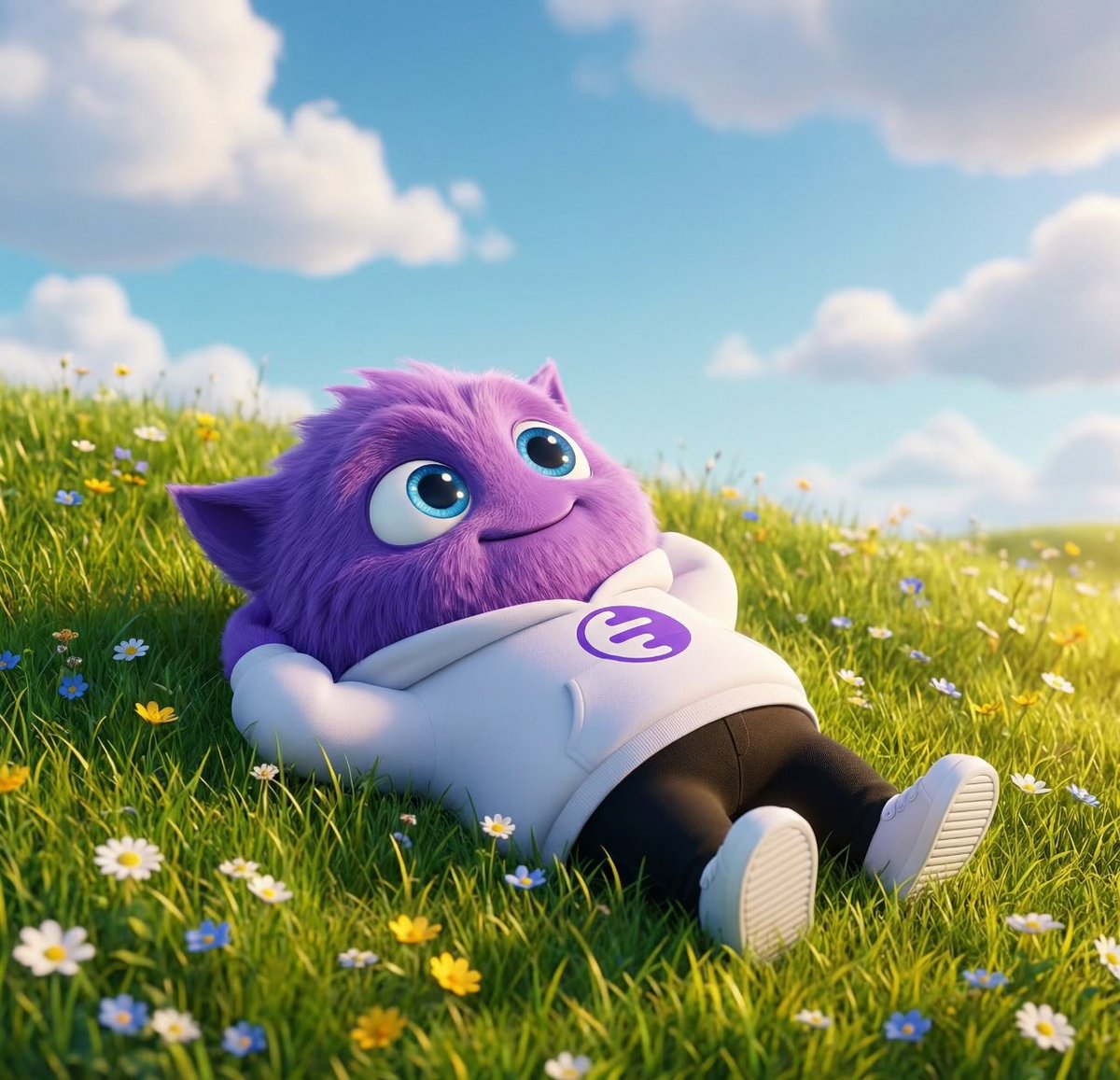 Woke up. No portfolio. Just grass. Gmink 💜