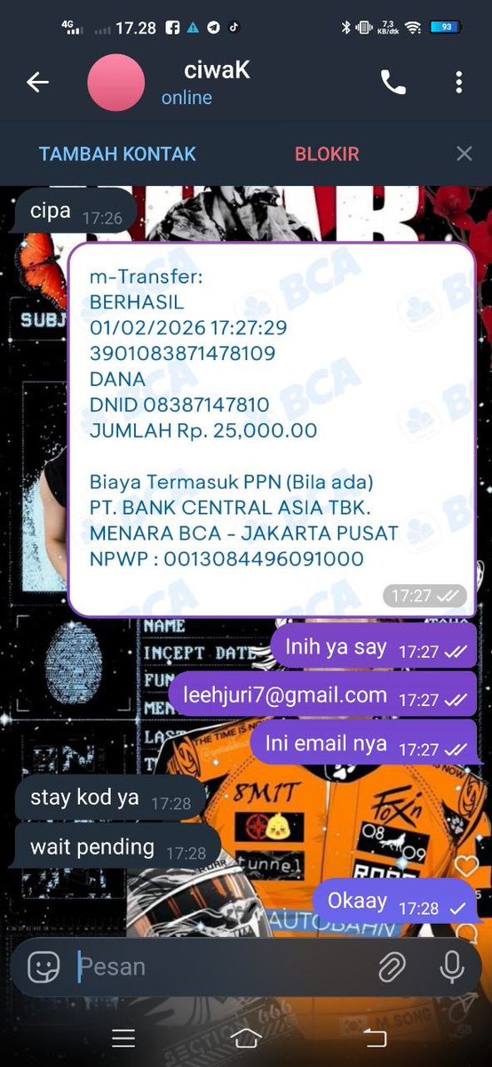 cinamorolts's tweet image. HELP RT! PENIPU! 

jual akun X Dengan harga 25k.. gue minta gantiin email dengan dalih bayar dulu. Okey gue bayar! Dan setelah bayar dan gue minta digantiim email, alasan pending dll! Alhasil minta tf lagi 25k dengan alasan buat pancingan

#zonauang #zonaba
