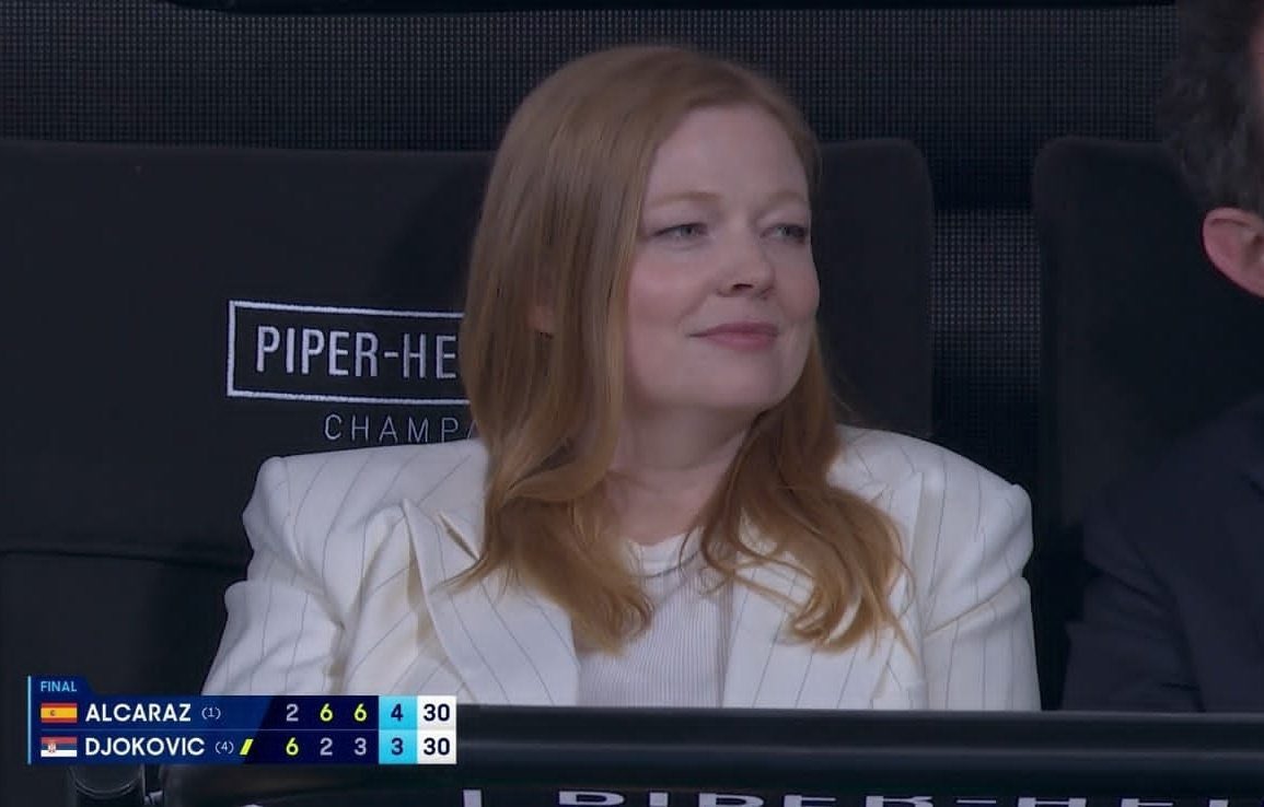 Shiv Roy watches tennis