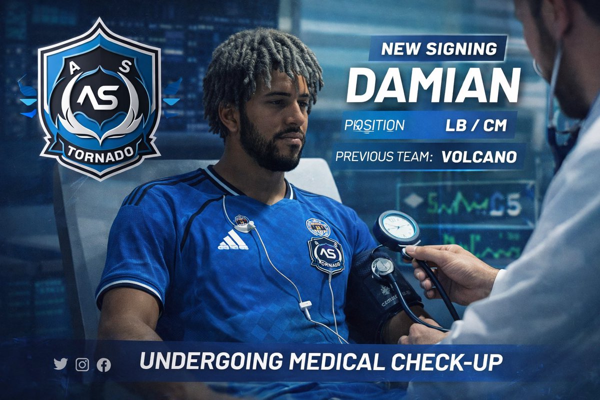 Transfer update 🚨 

Medical done. The journey begins, 
Built for the storm , from volcano 🌋 to Tornado 🌪️ 

#eafc26 #proclubs