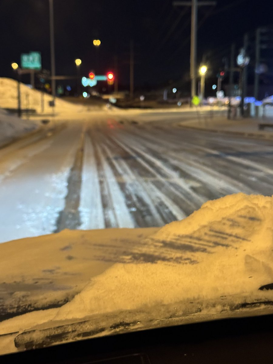 Criticalskip25's tweet image. Roads where I am are literally solid ice. They put us under a no travel curfew til noon today. GA is shut down and it’s 6*…. Only 12 more hours on shift 🤣🤣 #help #icyroads