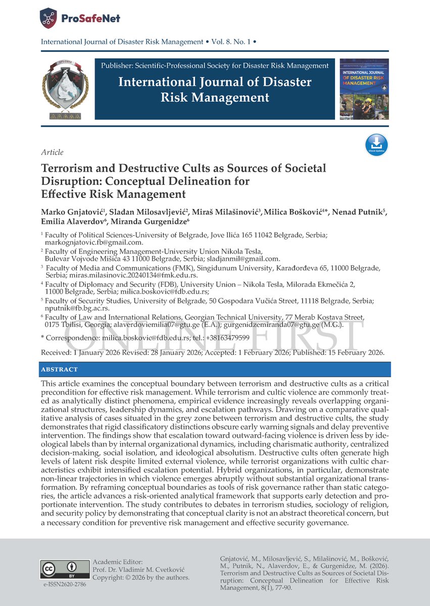 International Journal of Disaster Risk Management tweet media
