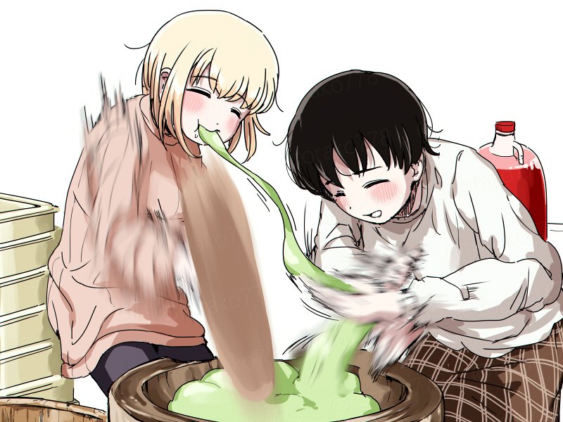 「#先月描いた絵を晒そう お雑煮はお餅3個たべました」|米利菓のイラスト