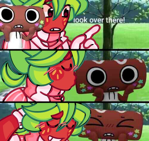 Herb_Cokiee's tweet image. Eewww Sprout,stop kissing your "best friend" like that 😒🍓💥‼️ #dandysworldsprout #dandysworldcosmo #fruitcake