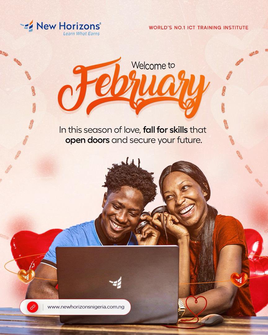 nhnigeria's tweet photo. Love shines on the horizon. This month is for spreading love,sharing thoughtful gifts, and creating cherished memories
#WelcomeToFebruary
#NewHorizonsNigeria
#TechSkills
#LearnWhatEarns
#SkillUp
#DigitalCareers
#FutureProof
#ICTTraining https://t.co/tLCvoo9iUi