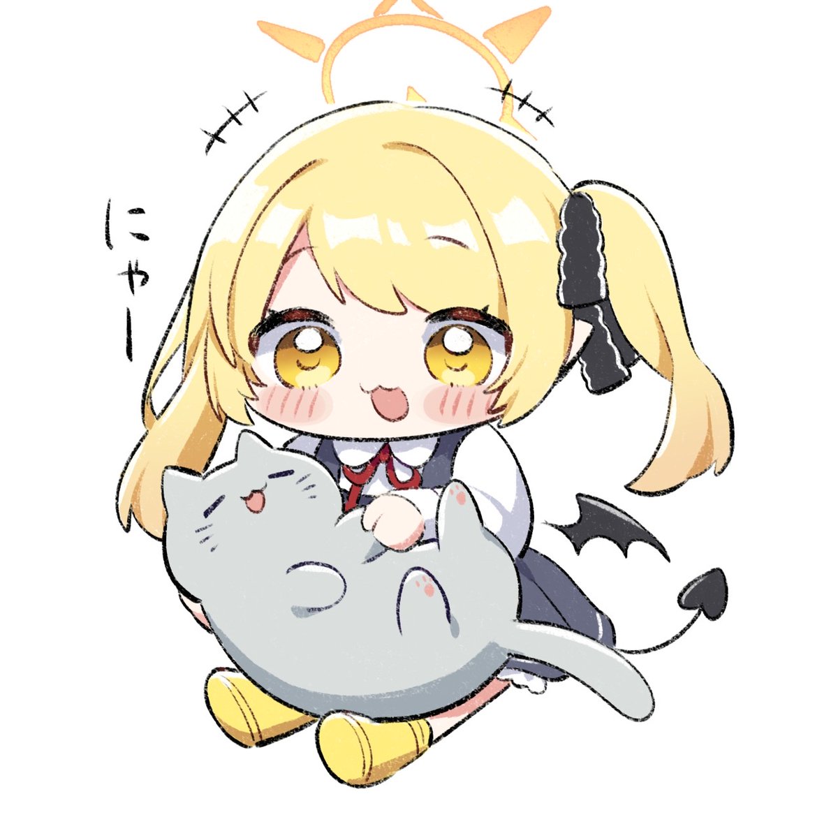 ねこをなでるイブキちゃん
#ブルアカ