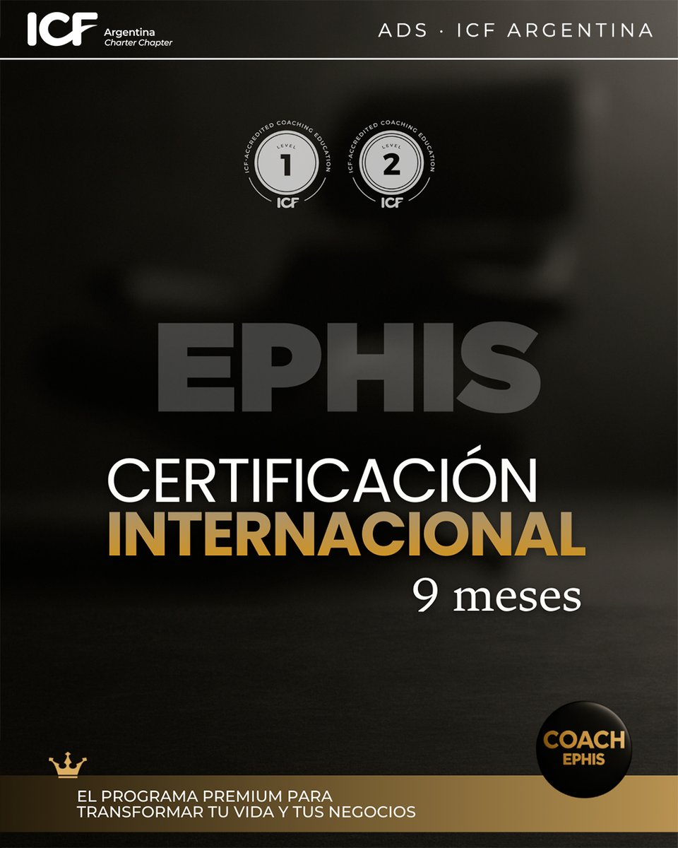 ▪️ 9 meses de maduración 
▪️ +75 horas de práctica supervisada. 
▪️ Aval Global (ICF Nivel 1 y 2). 

📩 Las inscripciones están abiertas para quienes resuenen con esta forma de entender la profesión. Escribinos a wa.me/+5491124893797

IG: @ephislatam

#CoachingProfesiona