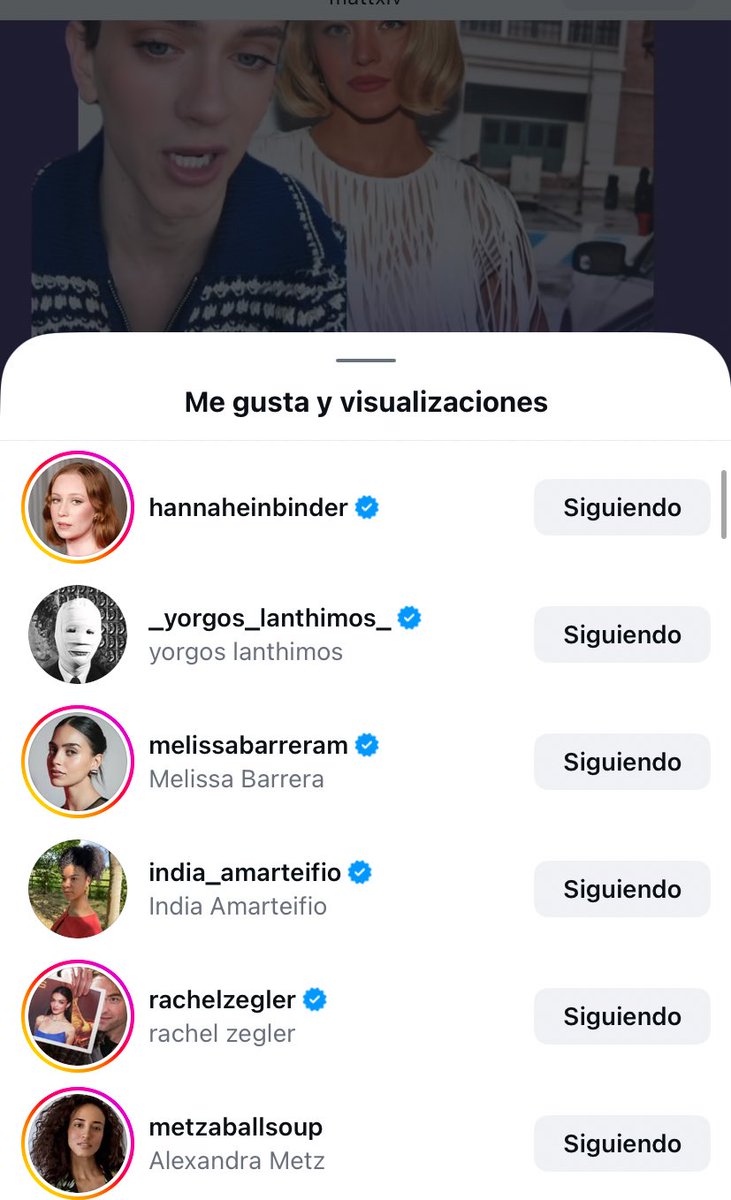Yorgos dando like a este reel shadeando a la princesa MAGA junto a muchos más.