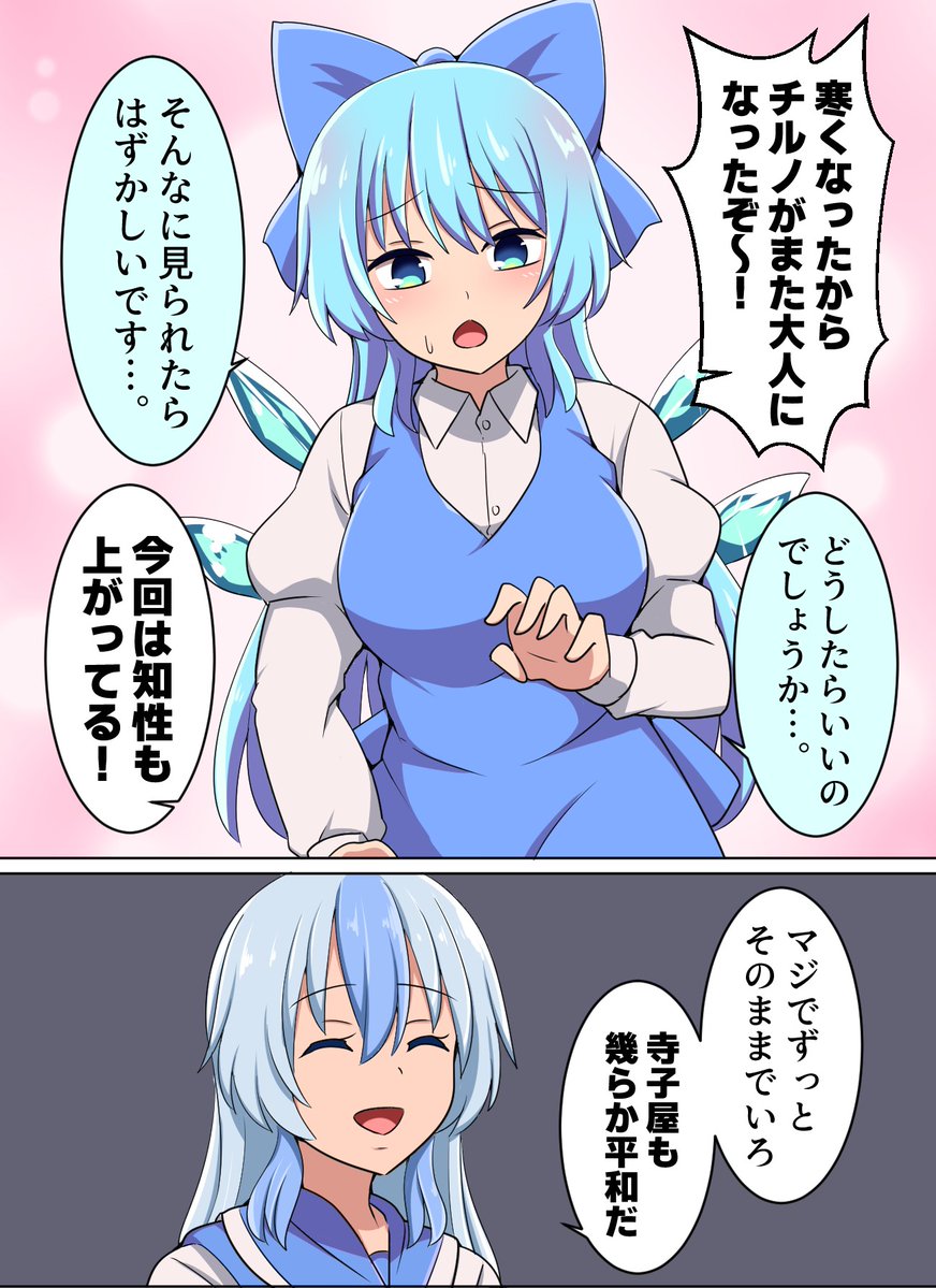 寒波で大きくなったチルノちゃん 