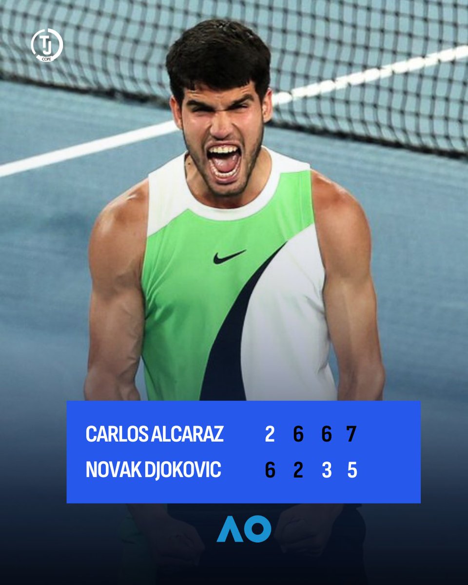 🇪🇸 ¡¡VAMOS, <a href="/carlosalcaraz/">Carlos Alcaraz</a>!!

🏆 Carlitos es CAMPEÓN DEL <a href="/AustralianOpen/">#AusOpen</a> 

🇪🇸 Carlos Alcaraz   2⃣6⃣6⃣7⃣
🇷🇸 Novak Djokovic 6⃣2⃣3⃣5⃣

#AustralianOpen2026 #AusOpen2026