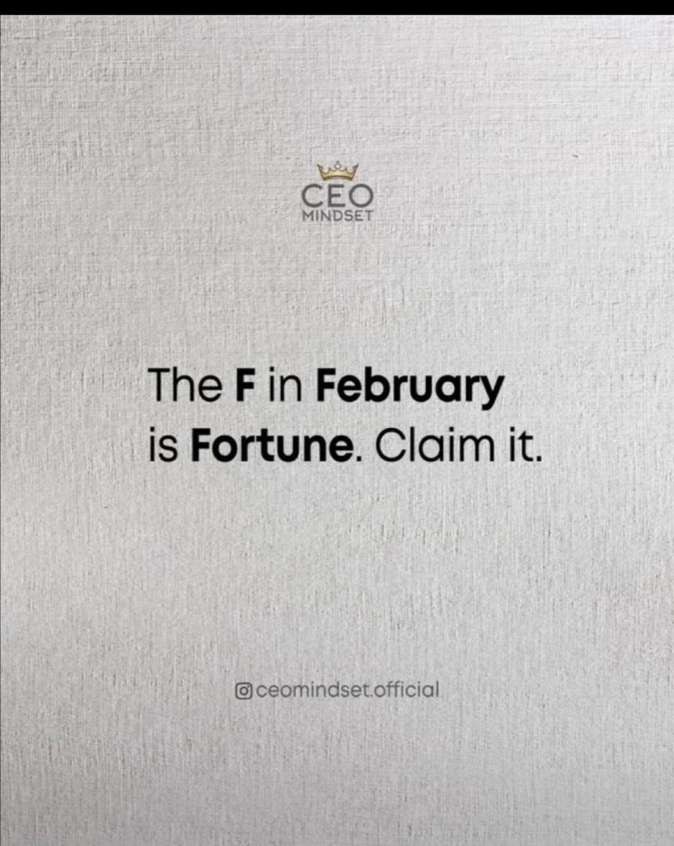 Gm gm Champs 🔥
Welcome to the Month of February
Another month to keep showing up, keep pushing and not relenting
Always remember to plan, play, and pray 🤲🏼
Gm once again