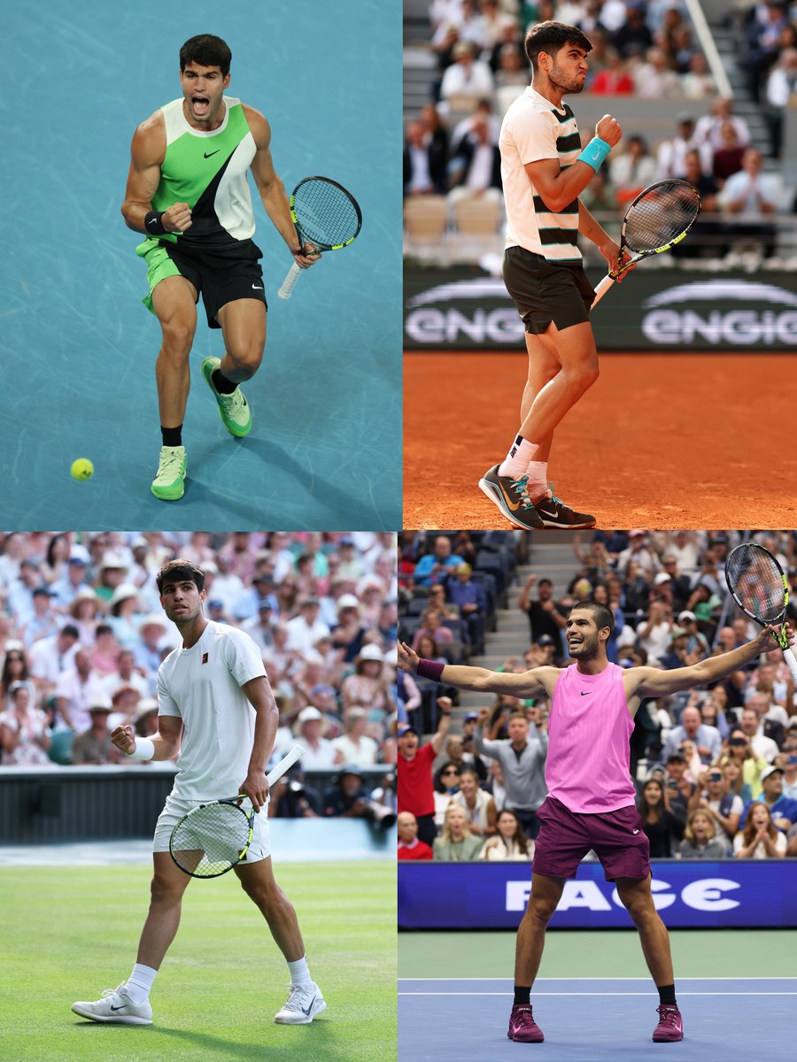 🥇 1x Open de Australia
🥇 2x Roland Garros
🥇 2x Wimbledon
🥇 2x Us Open

𝟐𝟐 𝐀𝐍̃𝐎𝐒, 𝐃𝐎𝐍 𝐂𝐀𝐑𝐋𝐎𝐒 𝐀𝐋𝐂𝐀𝐑𝐀𝐙 𝐆𝐀𝐑𝐅𝐈𝐀 👑🇪🇸🥚