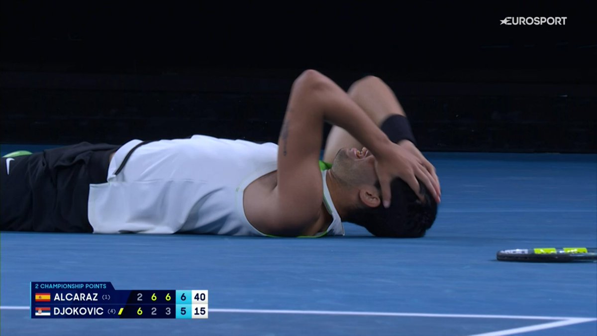 SVolee's tweet photo. Grand Chelem en carrière à 22 ans.
7ème Grand Chelem.
3 sur 3 contre Djokovic en finale.

Carlos Alcaraz est un MONUMENT du tennis, déjà. https://t.co/SWTpfStqJv