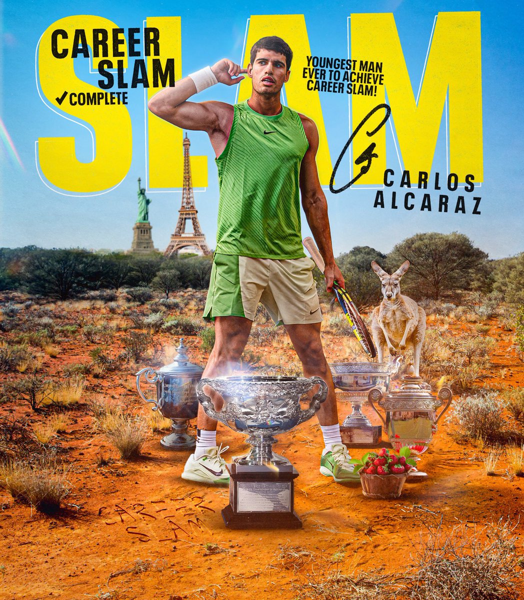 🚨🚨🚨🚨🚨

كااااااااااااااااااارلوس ألكاراز ينتصر على نوفاك دجوكوفيتش 2-6 6-2 6-3 7-5 ويُحقّق اللقب الأول لهُ في بطولة أستراليا المفتوحة والسابع في بطولات الغراند سلام 👏🏻🇪🇸

🏆🏆🏆🏆🏆🏆🏆 🌟 

#AusOpen