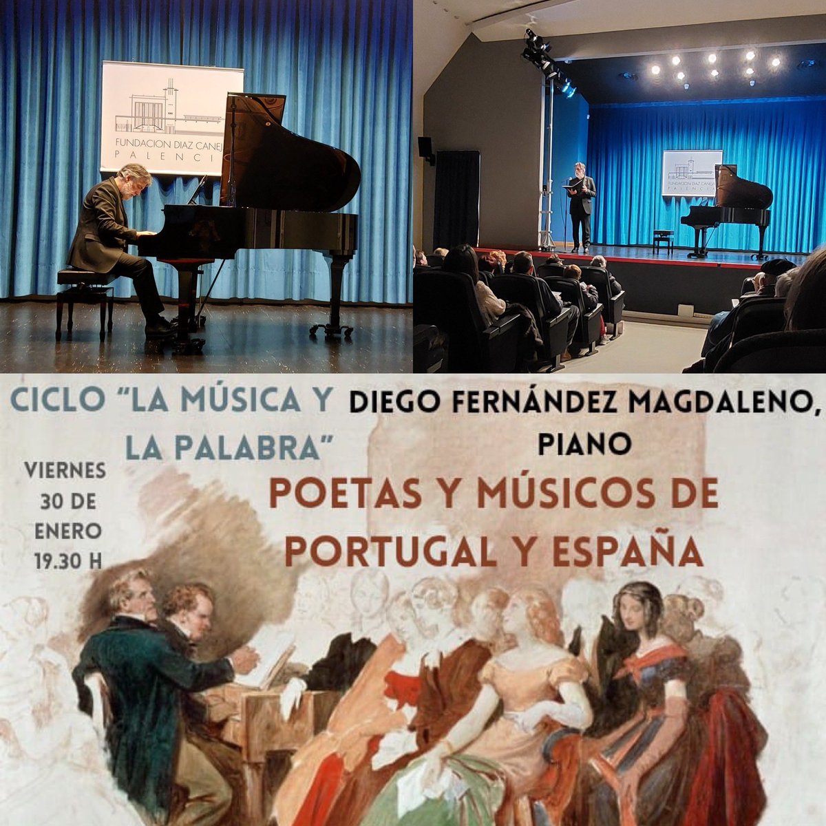 DiegoFMagdaleno's tweet photo. Imágenes de la lectura-concierto de #DiegoFernándezMagdaleno en la Fundación Díaz-Caneja.

https://t.co/Sz1t7sQKxJ

“Poetas y músicos de Portugal y España”. #Palencia. https://t.co/b0Q9XeWL6K