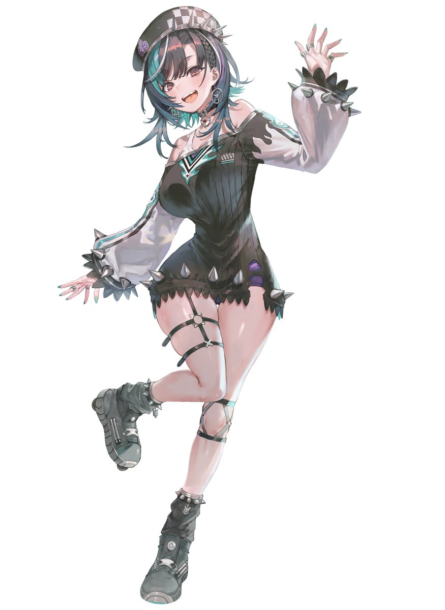 「いろんな所がぶるんぶるん! 年賀イラストで描いた、ちはやちゃんの全身イラストです」|マロニキ 倭の国プロジェクト（NFT）ファウンダー（無収入）のイラスト