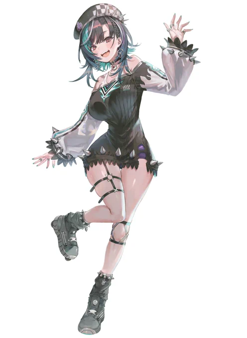 いろんな所がぶるんぶるん! 年賀イラストで描いた、ちはやちゃんの全身イラストです! #もはやちはや