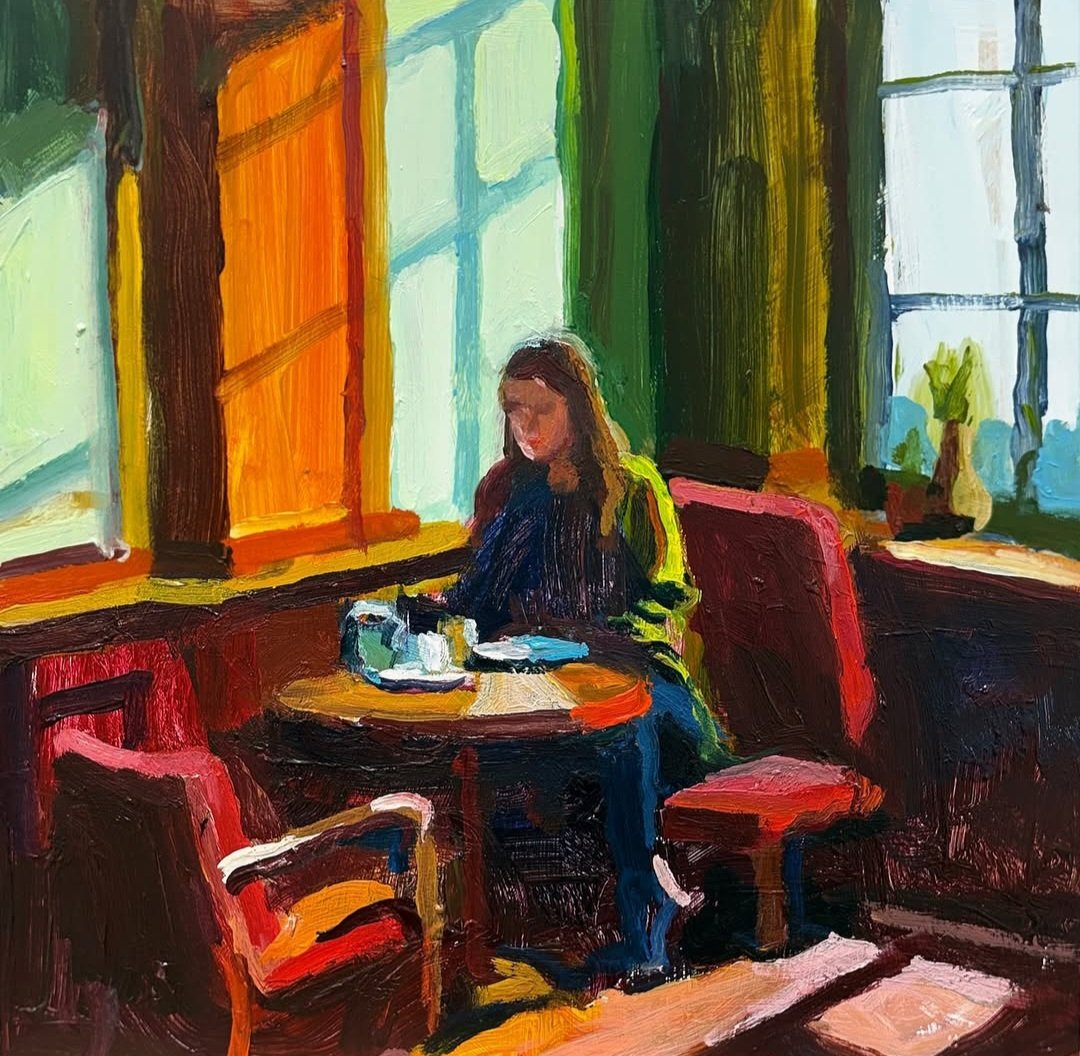 franch_laura's tweet photo. A veces ser hopperiano no es pintar como él, sino sentir como él.

​Hoy en Mishopperianos os traigo a un artista que, a primera vista, podría parecer el polo opuesto a Edward Hopper: el australiano Richard (Sidney, 1965). Pero, ¿y si miramos más allá de la superficie? 

👇🏻Hilo. https://t.co/hVgjLJaZ2X