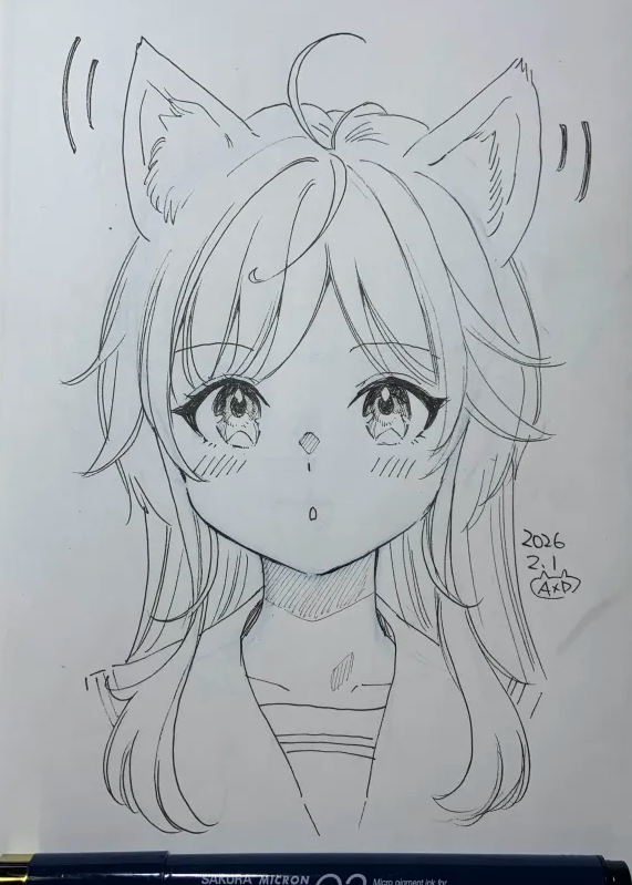 1日1絵 #アナログイラスト