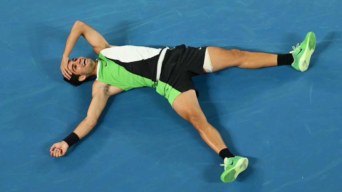 AustralianOpen's tweet image. Just a 22yo living his dreams 🥹💙