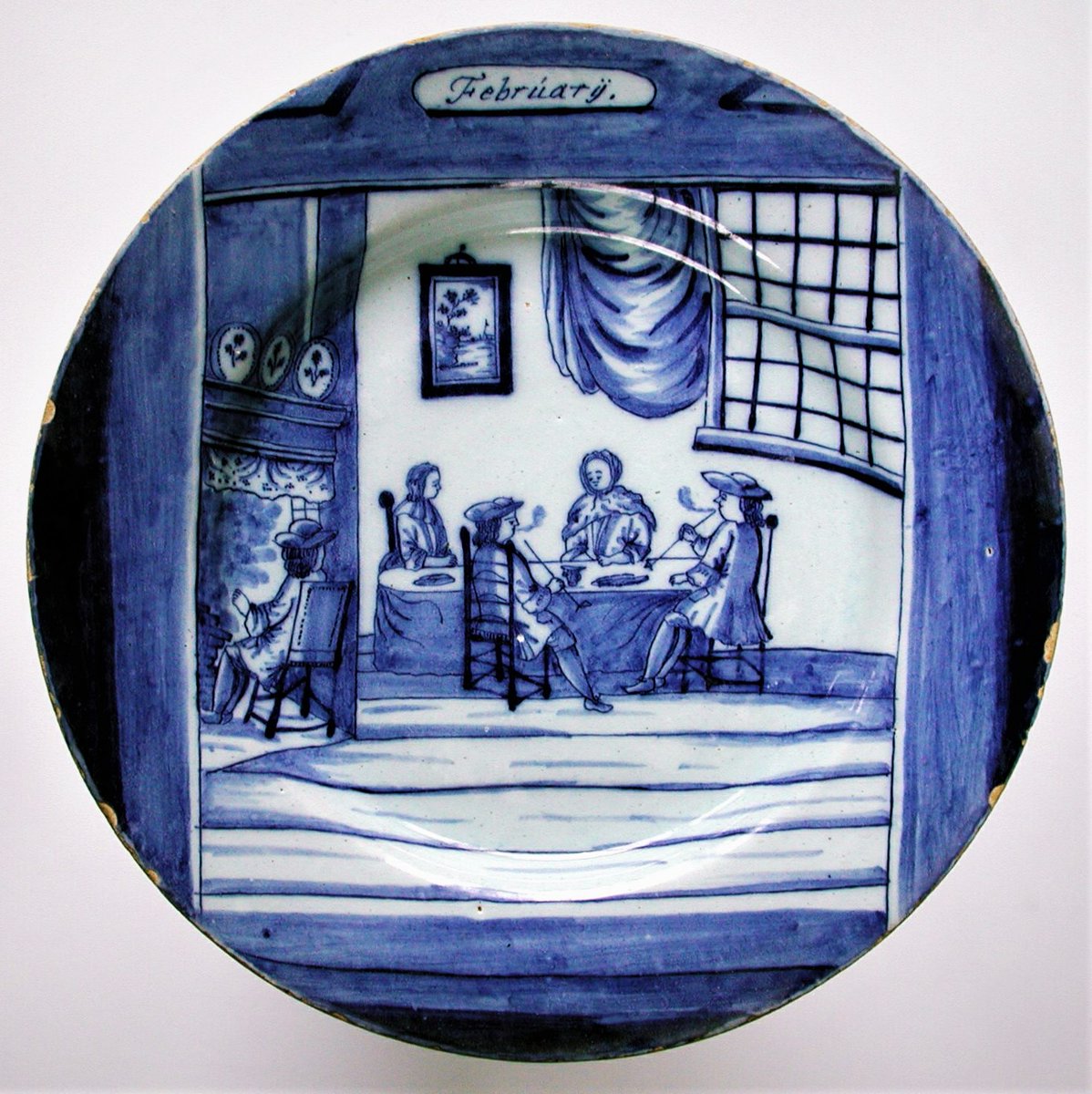 DelftTreasures's tweet image. It looks quite cozy, a gathering like that, some 260 years ago in February. I think something like that would be unthinkable now. Original #Delftware dish, 1760, 25.4cm made by the #Porcelain axe factory in Delft. C.EvD #rijksmuseum #China #pottery #design @interior #blueandwhite