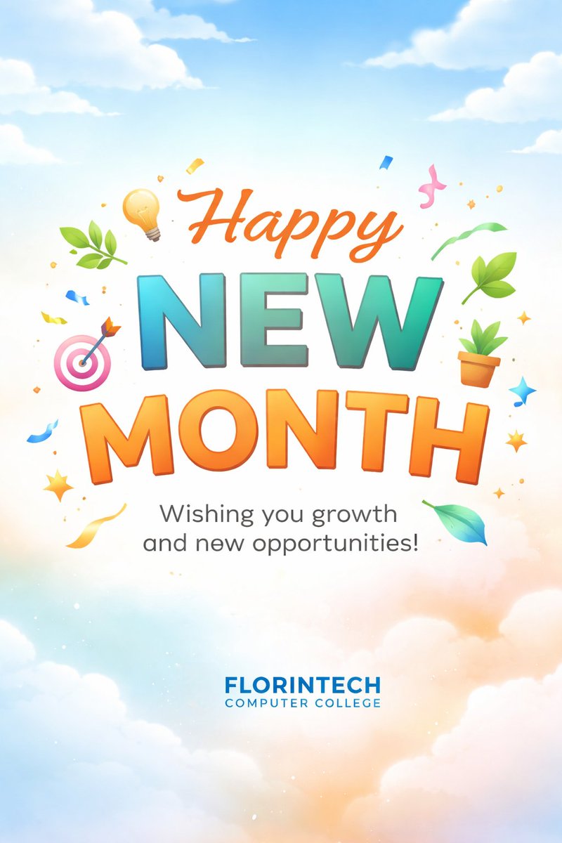 Florintechcc's tweet photo. Happy new month.
A new month is a fresh chance to reset your focus, refine your goals, and keep growing. Progress is built one day at a time, through learning, consistency, and effort.
May this month bring clarity, improvement, and new opportunities to move forward. https://t.co/26ZDes5m66
