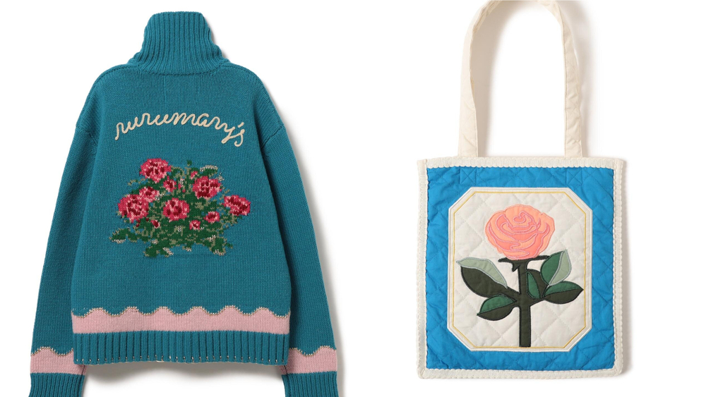 ルル メリー(RURU MARY'S)×ビームス クチュール、“薔薇の花”を手刺繍