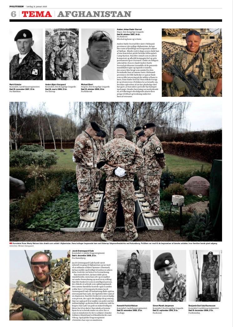 ishaantharoor's tweet image. Such is the outrage in Denmark over both Trump’s desire for Greenland and disparaging remarks about NATO that one of the country’s leading newspapers devoted their Saturday front and plenty of room inside to the bios of all 44 Danes slain during NATO missions in support of the US