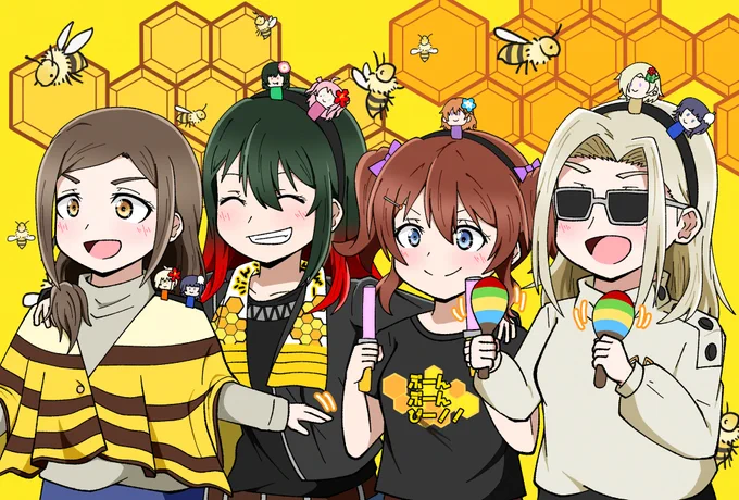 先週の僕ラブでポスカ無料配布した、ぶんぶんびーを満喫する姉妹たちのイラストです もうあれから2週間も経ってるなんて信じられないですね