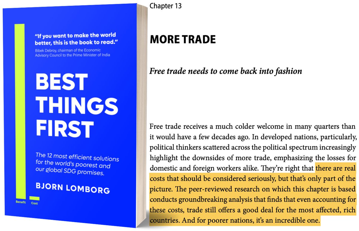 The costs of free trade are dwarfed by the benefits. 

New research for my book “Best Things First” highlights the potential for free trade to transform lives, especially in the poorer half of the world.   

The Economist "Best books of 2023"

amazon.com/gp/product/194…