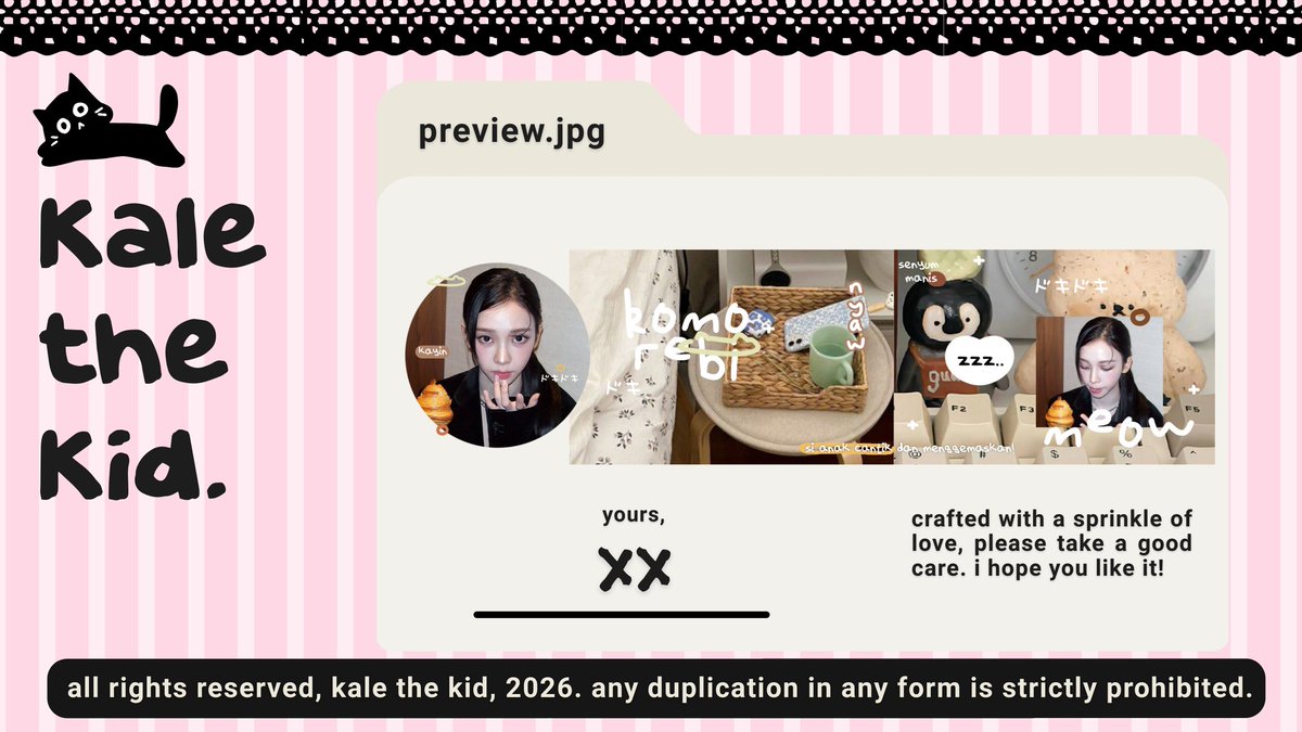 novemrber's tweet image. help repost? thankiu all! 🐈‍⬛

hellu teman timun, setelah istirahat berkepanjangan—saatnya kenalan sama set up baru kale the kid! kalau sekiranya ada kemiripan dengan teman timun yang lain, mohon hubungi aku di DM / tele yaaaa. terima kasih teman timun &amp;lt;3 🤍

#zonauang #zonaba