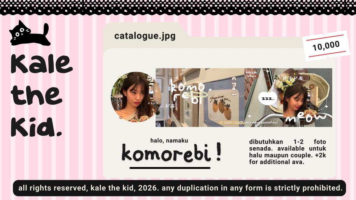 novemrber's tweet image. help repost? thankiu all! 🐈‍⬛

hellu teman timun, setelah istirahat berkepanjangan—saatnya kenalan sama set up baru kale the kid! kalau sekiranya ada kemiripan dengan teman timun yang lain, mohon hubungi aku di DM / tele yaaaa. terima kasih teman timun &amp;lt;3 🤍

#zonauang #zonaba