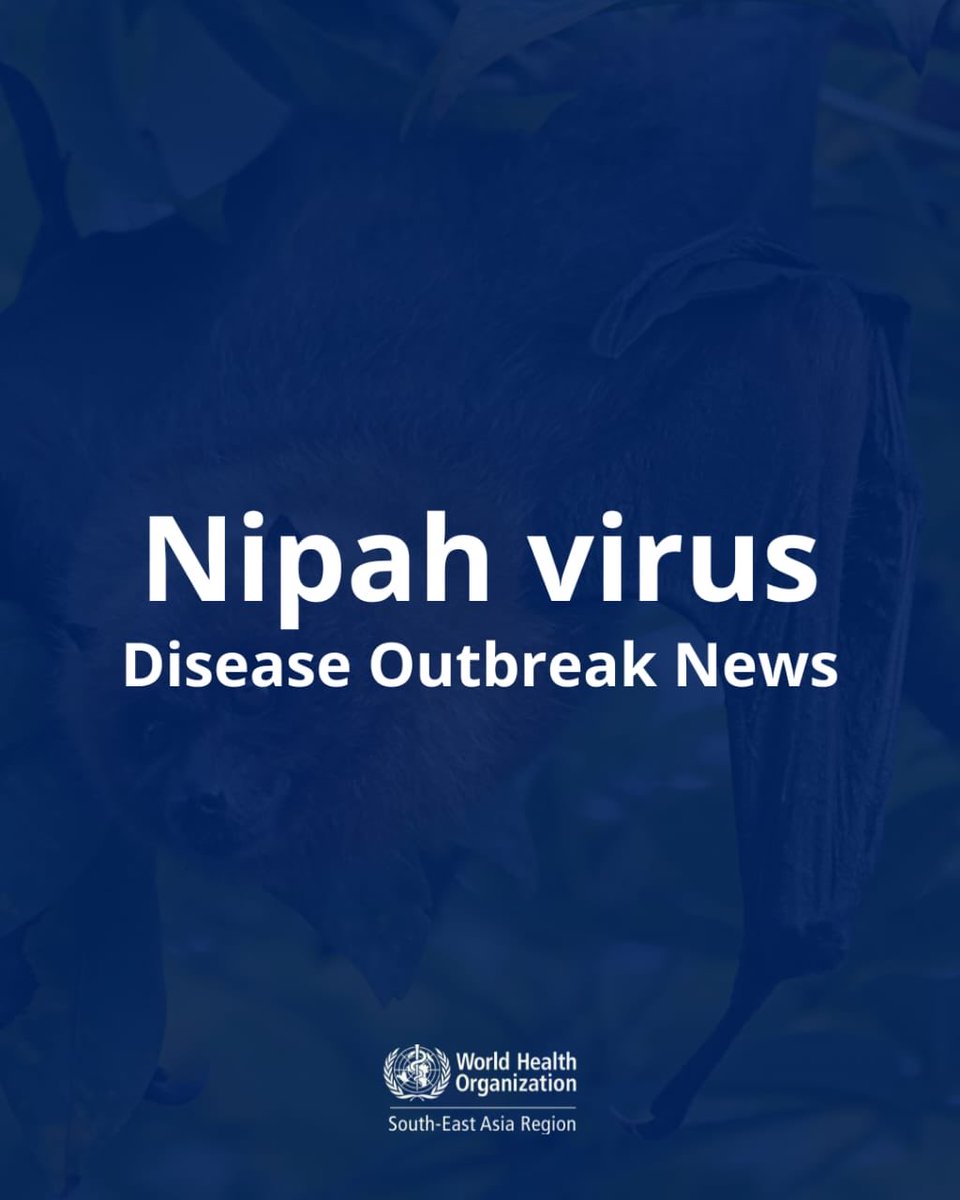 Nipah virus infection - West Bengal, India

For neighbouring countries, WHO assesses the public health risk posed by NiV at the regional level to be low. There have been no reports of cross‑border transmission, and the current outbreak remains geographically limited.