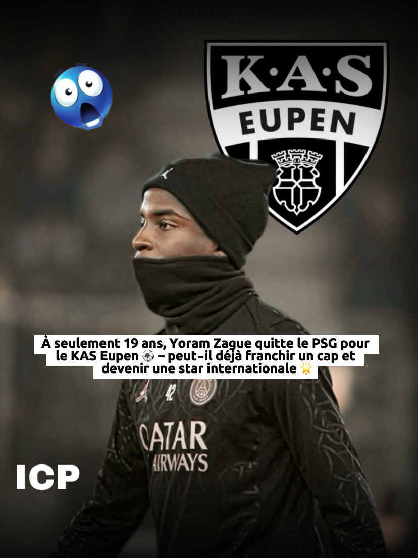 ICParis_'s tweet image. Formé au PSG, Yoram Zague 🇫🇷 est prêté au KAS Eupen 🇧🇪 jusqu’à fin 2025-2026. À 19 ans, le jeune défenseur poursuit sa progression après des débuts pro en 2024 et un prêt au FC Copenhague. Déjà champion de France 🏆, il continue d’impressionner. ⚽ #YoramZague #psg #KASEupen