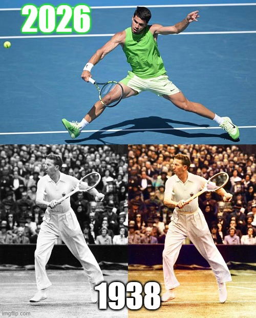 tweet_array's tweet image. 🎾😮 Carlos #Alcaraz youngest player to ever win the 4 GS, beating a 1938 record from Don #Budge #AustralianOpen2026 #Djokovic #tennis