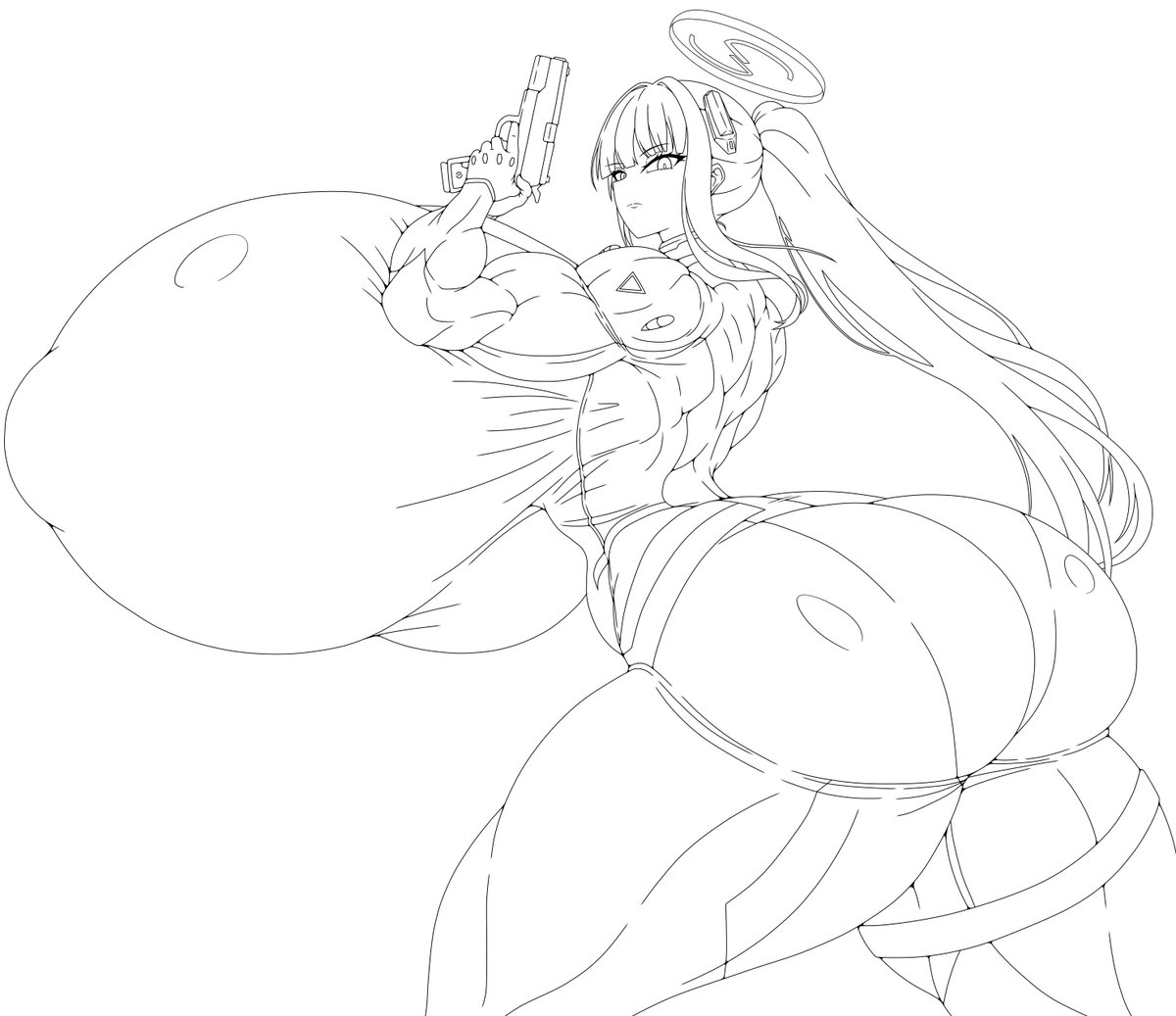 これは筋肉は合理的と吹き込まれてその路線に走ったリオ(臨戦)の線画( ˘ω˘) 