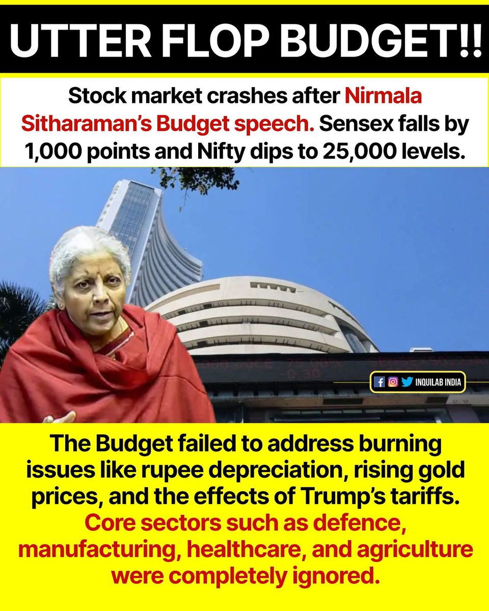 🤔🤔🤔😂😂😂I thought the establishment at their end controlled the stock market. Post Budget presentation That too crashed!?