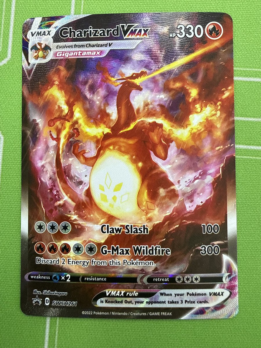 MillennialPkmn's tweet image. Did I do my PC good boss?! What an absolutely BEAUTIFUL card! #PokemonTCG #charizardvmax
