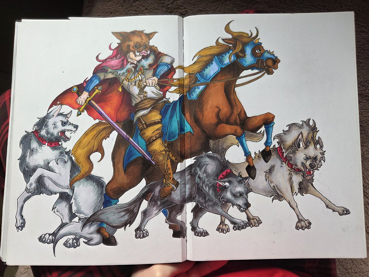 Beta0244's tweet photo. Had this drawing laying around for some time and i finally had some time to finish it.

"Technoblade and the wolf army"

#technobladefanart #technoblade #dsmp #dsmpfanart https://t.co/PSUQPZh6RY