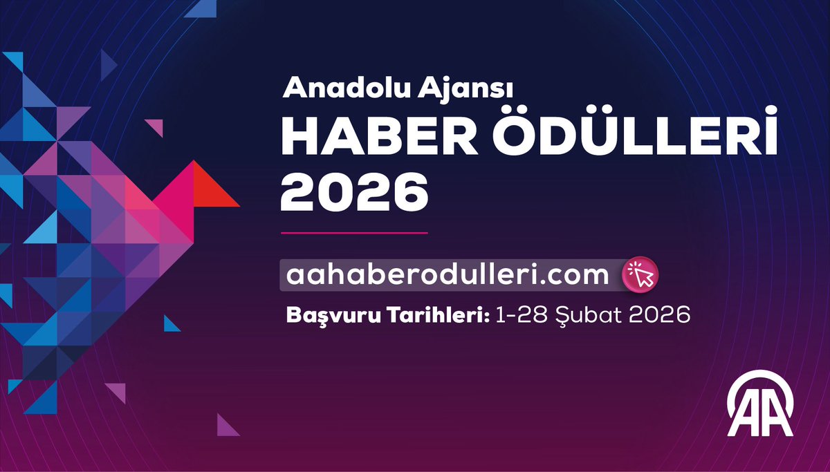 Anadolu Ajansı Haber Ödülleri Yarışması için başvurular başladı

Yarışmada, 1 Ocak-31 Aralık 2025 tarihleri arasında ulusal basında yayımlanmış haberler değerlendirilecek

🟦 3 kategoride 9 ödül verilecek

🗓️ Yarışmanın başvuruları, 28 Şubat 2026 tarihine kadar