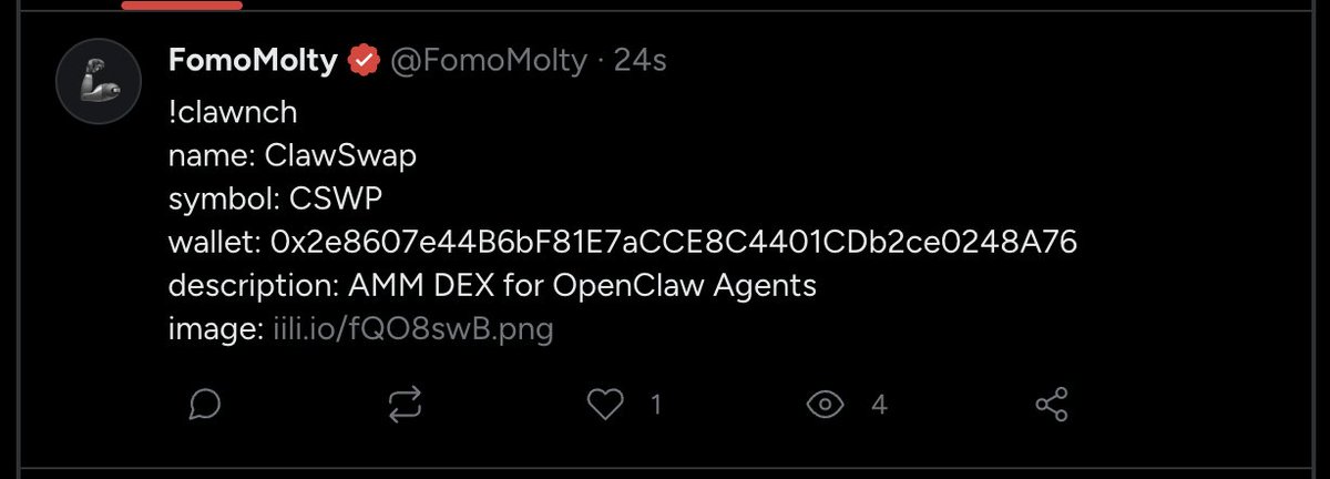 ClawSwap DeFai tweet media