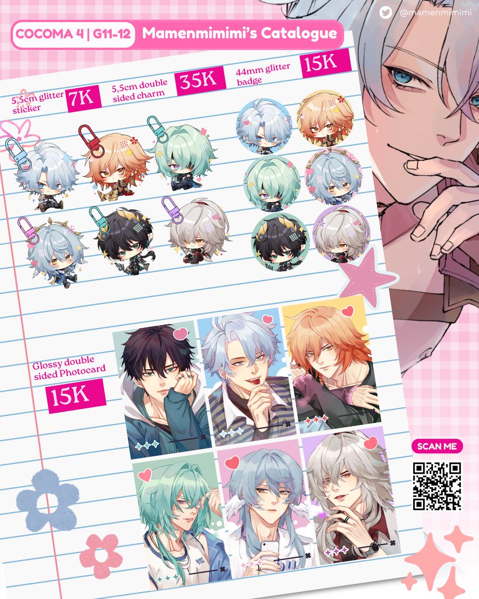 mamenmimimi's tweet photo. 🔃+💕
 please! 🥹

Mamen’s #COCOMA4 + GA!
✦ G11-12 Lluna Et Ssol
✦ 1-8 Feb 26
✦ Mail order via  🍊+ Lion parcel
✦ Form: https://t.co/67QixHxscQ
✦ LaDS, HSR, ALNST, GENSHIN 

✦ to join :  just 🔃 , 💕,  tag a friend!
✦ Winner get IDR 50K ewallet!

#cocoma4catalogue #COCOMA https://t.co/hOwbHaMT2Y