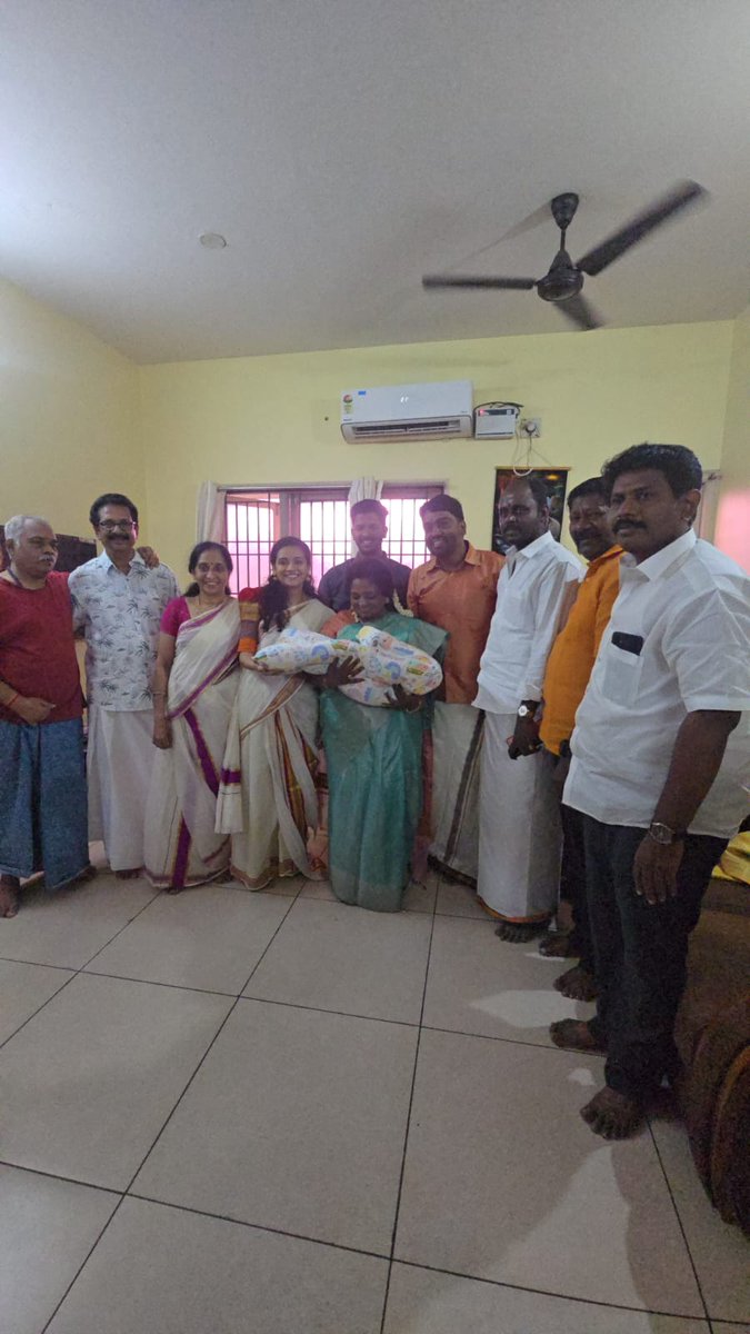 DrTamilisai4BJP's tweet photo. Visited the residence of @Arthickjayam Sports and Skill Development Cell, and conveyed my heartfelt blessings to the newborn baby.
May the child be blessed with good health, wisdom, and a long life. https://t.co/lJun7YNA8G