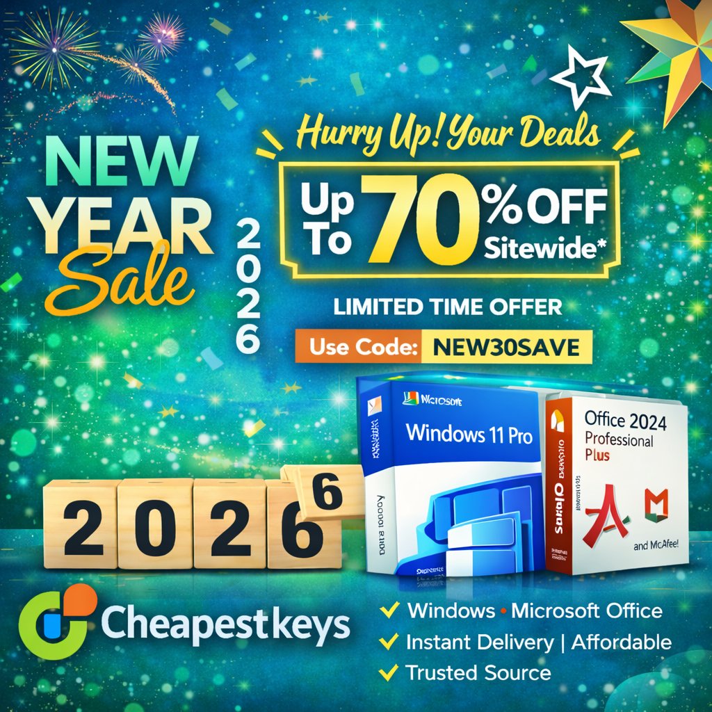 Genuine_license's tweet photo. 🎉 Happy New Year! Enjoy hot New Year sales with unbeatable deals on Microsoft digital product keys from https://t.co/xG1sWMrEsw — save up to 30% with code NEW30SAVE. #HappyNewYear #NewYearSale #HotSales #MicrosoftKeys #DigitalProductKeys #WindowsKey #OfficeKey #SoftwareDeals https://t.co/xCg6FQlVMz