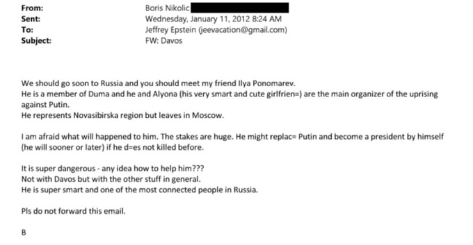 MarioNawfal's tweet image. 🇷🇺🇺🇸 EPSTEIN FILES REVEAL PLOT TO OVERTHROW PUTIN

Jeffrey Epstein was working to help overthrow Putin and install Russian Duma member Ilya Ponomarev as president.

Boris Nikolic, a former adviser to the Bill and Melinda Gates Foundation, wrote to Epstein in 2012 that Ponomarev…