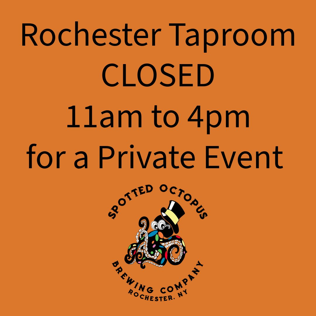 Octopusbrewing's tweet photo. Rochester taproom closed until 4pm for a Private event! Cheers! https://t.co/hWsPFRCGX7